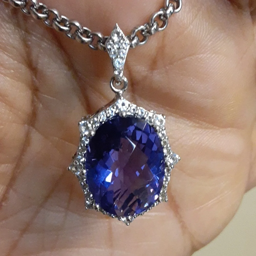 925 Genuine Color Change Fluorite and White Topaz.  FIRM. - Picture 13 of 14